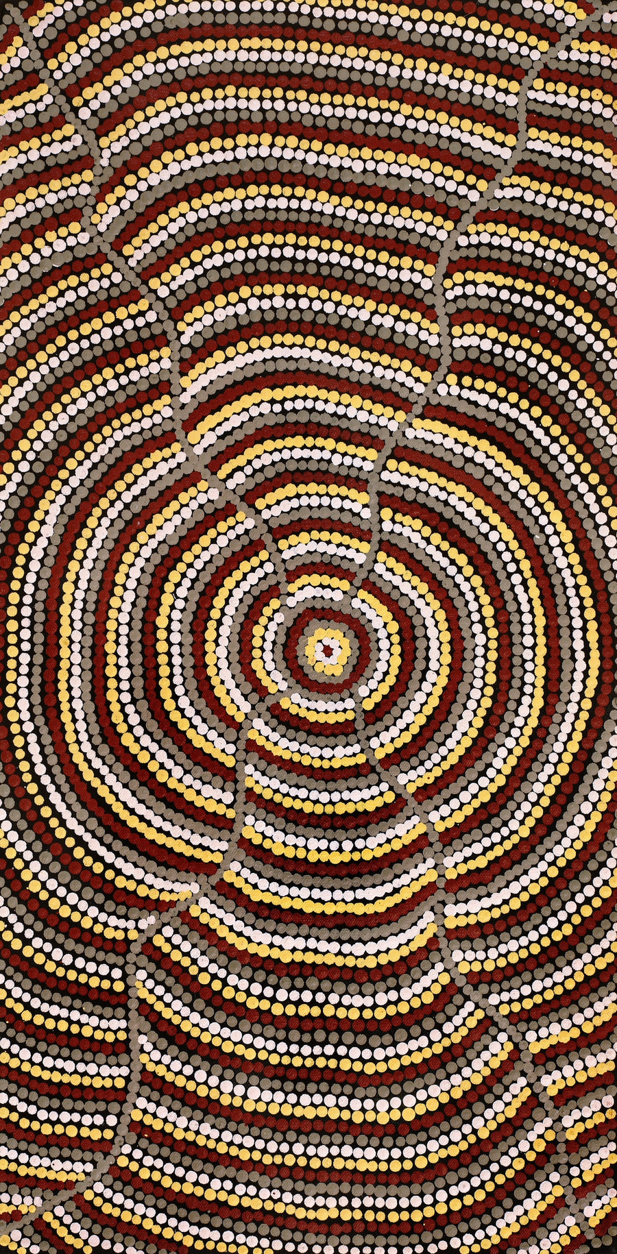 Aboriginal Artwork by Rosina Napurrurla White, Ngapa Jukurrpa (Water Dreaming) - Mikanji, 61x30cm