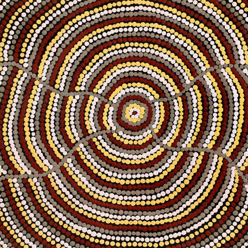 Aboriginal Artwork by Rosina Napurrurla White, Ngapa Jukurrpa (Water Dreaming) - Mikanji, 61x30cm