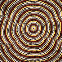 Aboriginal Artwork by Rosina Napurrurla White, Ngapa Jukurrpa (Water Dreaming) - Mikanji, 61x30cm