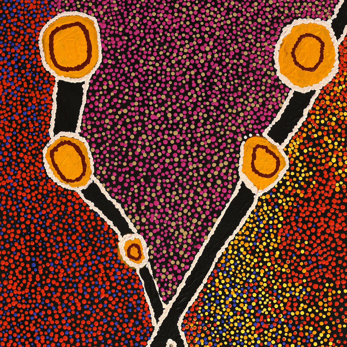 Aboriginal Art by Rowena Nelson, Ninuku Tjukurpa, 91x46cm - ART ARK®