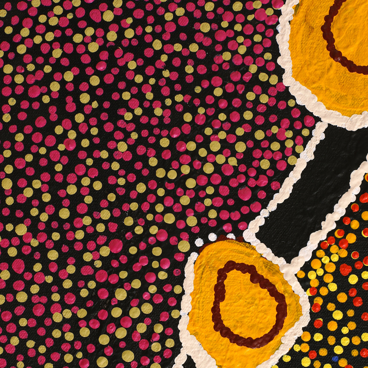 Aboriginal Art by Rowena Nelson, Ninuku Tjukurpa, 91x46cm - ART ARK®