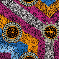 Aboriginal Artwork by Roxanne Napaljarri Collins, Yurrampi Jukurrpa (Honey Ant Dreaming), 40x40cm