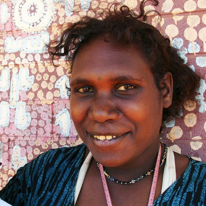 Aboriginal Artwork by Roxanne Nungarrayi Martin, Lukarrara Jukurrpa (Desert Fringe-rush Seed Dreaming), 30x30cm