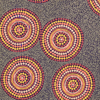 Aboriginal Artwork by Roxanne Nungarrayi Martin, Lukarrara Jukurrpa (Desert Fringe-rush Seed Dreaming), 30x30cm