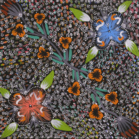 Aboriginal Artwork by Runa Napangardi Williams, Ngurlu Jukurrpa (Native Seed Dreaming), 30x30cm