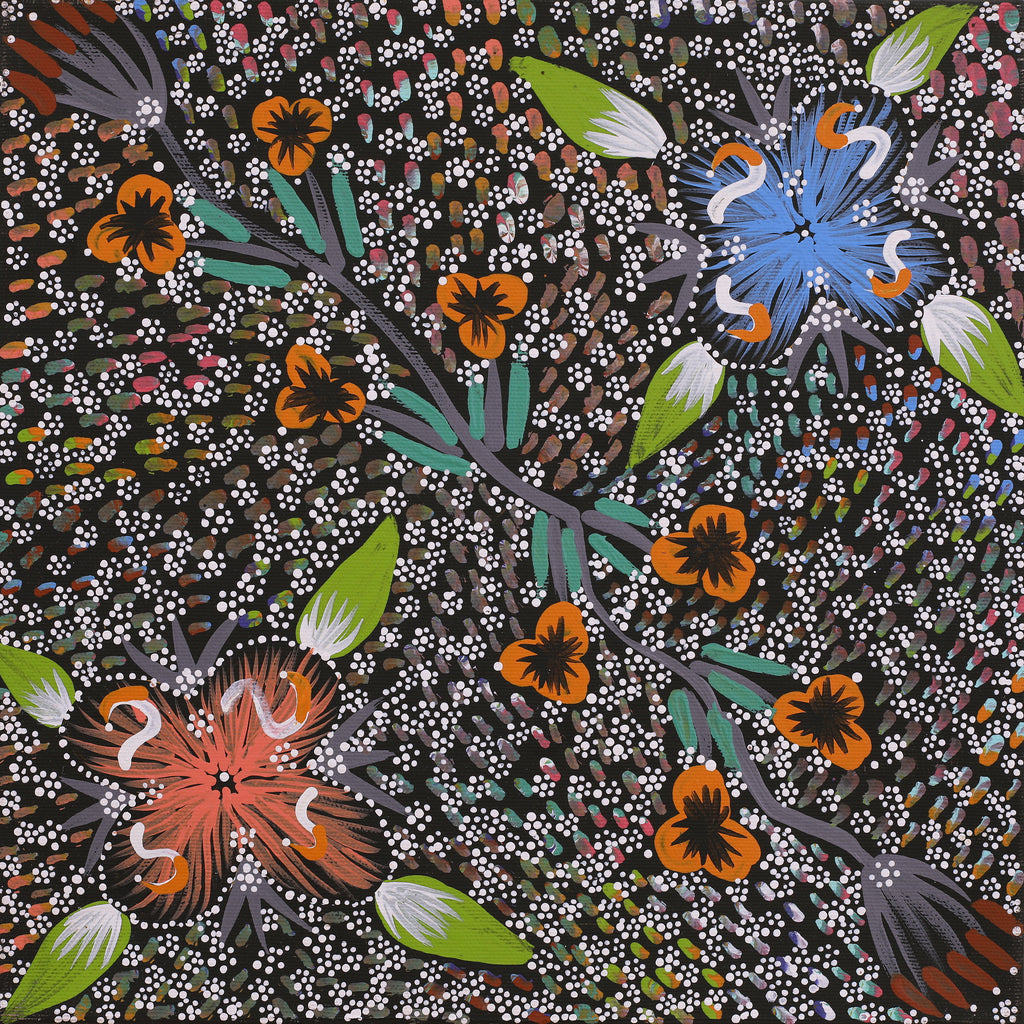 Aboriginal Art by Runa Napangardi Williams, Ngurlu Jukurrpa (Native Seed Dreaming), 30x30cm - ART ARK®