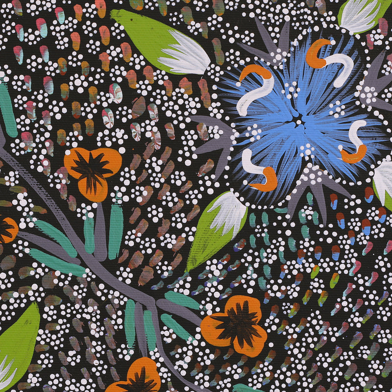 Aboriginal Artwork by Runa Napangardi Williams, Ngurlu Jukurrpa (Native Seed Dreaming), 30x30cm