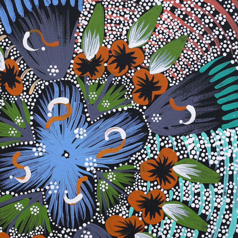 Aboriginal Artwork by Runa Napangardi Williams, Ngurlu Jukurrpa (Native Seed Dreaming), 30x30cm