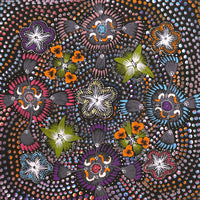 Aboriginal Artwork by Runa Napangardi Williams, Ngurlu Jukurrpa (Native Seed Dreaming), 40x40cm