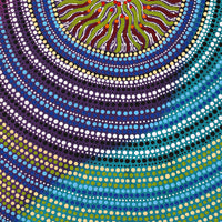 Aboriginal Artwork by Ruth Napangardi Langdon, Wanakiji Jukurrpa (Bush Tomato Dreaming), 61x30cm