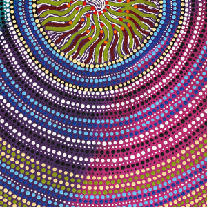Aboriginal Artwork by Ruth Napangardi Langdon, Wanakiji Jukurrpa (Bush Tomato Dreaming), 61x30cm - ART ARK®