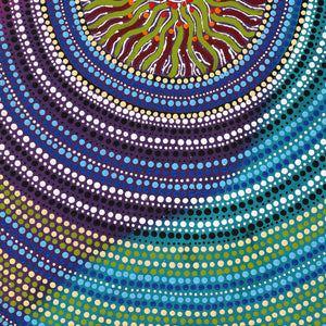 Aboriginal Artwork by Ruth Napangardi Langdon, Wanakiji Jukurrpa (Bush Tomato Dreaming), 61x30cm - ART ARK®
