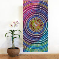 Aboriginal Artwork by Ruth Napangardi Langdon, Wanakiji Jukurrpa (Bush Tomato Dreaming), 61x30cm