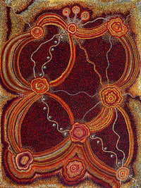 Aboriginal Artwork by Ruth Nungarrayi Spencer, Wardapi Jukurrpa (Goanna Dreaming) - Yarripilangu, 203x152cm