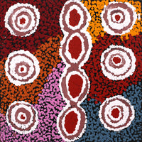 Aboriginal Art by Ruth Nungarrayi Spencer, Warlukurlangu Jukurrpa (Fire country Dreaming), 30x30cm - ART ARK®