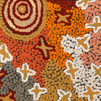 Aboriginal Artwork by Ruth Napaljarri Stewart, Ngatijirri Jukurrpa (Budgerigar Dreaming), 30x30cm
