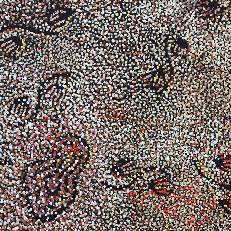 Aboriginal Artwork by Ruth Nungarrayi Spencer, Wardapi Jukurrpa (Goanna Dreaming) - Yarripurlangu, 107x76cm