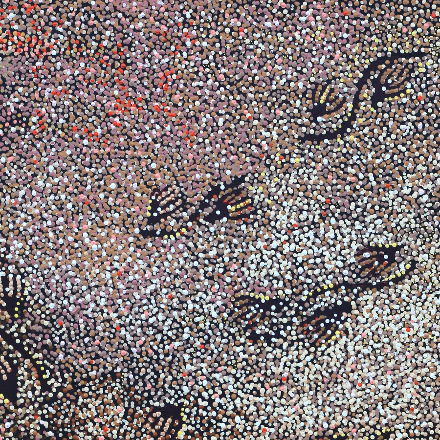 Aboriginal Artwork by Ruth Nungarrayi Spencer, Wardapi Jukurrpa (Goanna Dreaming) - Yarripurlangu, 107x76cm