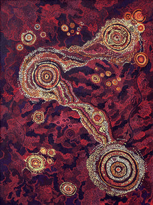 Aboriginal Artwork by Ruth Nungarrayi Spencer, Wardapi Jukurrpa (Goanna Dreaming) - Yarripurlangu, 122x91cm - ART ARK®