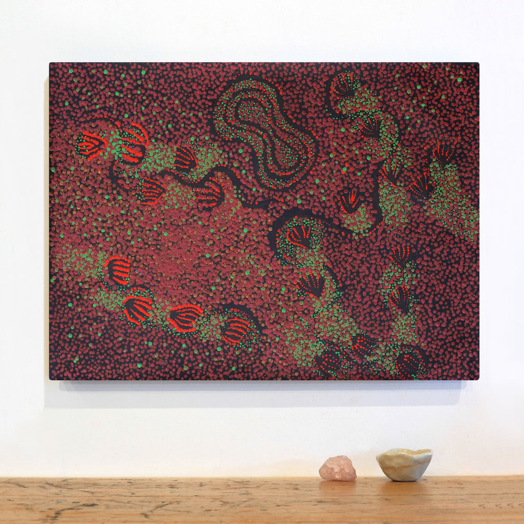 Aboriginal Artwork by Ruth Nungarrayi Spencer, Wardapi Jukurrpa (Goanna Dreaming) - Yarripurlangu, 61x46cm