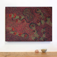 Aboriginal Artwork by Ruth Nungarrayi Spencer, Wardapi Jukurrpa (Goanna Dreaming) - Yarripurlangu, 61x46cm