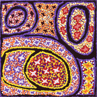 Aboriginal Artwork by Ruth Napaljarri Stewart, Ngatijirri Jukurrpa (Budgerigar Dreaming), 30x30cm
