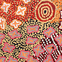 Aboriginal Artwork by Ruth Napaljarri Stewart, Ngatijirri Jukurrpa (Budgerigar Dreaming), 30x30cm