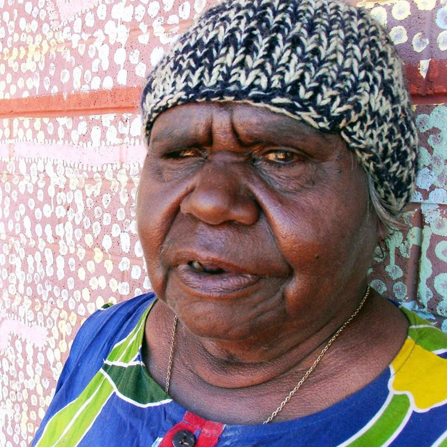 Aboriginal Artwork by Ruth Napaljarri Stewart, Ngatijirri Jukurrpa (Budgerigar Dreaming), 46x46cm