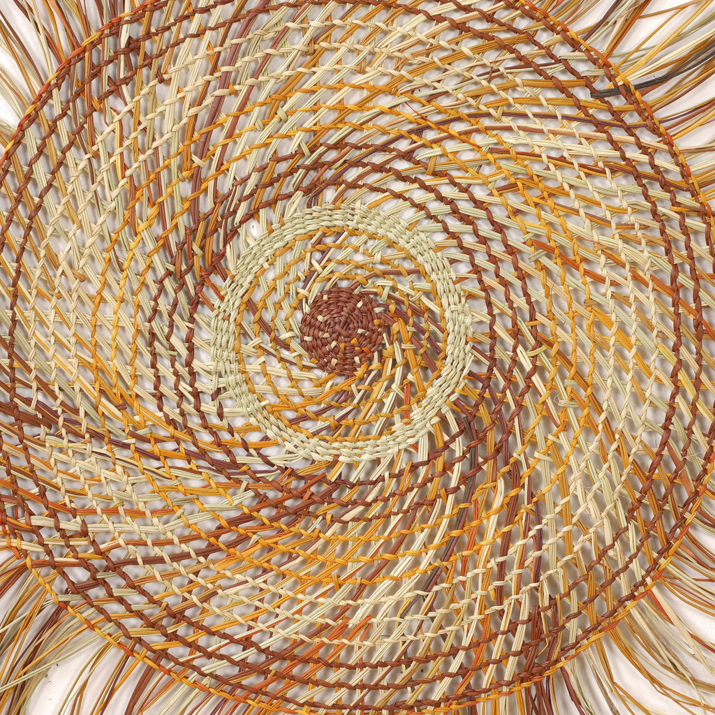 Aboriginal Artwork by Mary Guyula Rruwaypi - Woven Mat - 90cm