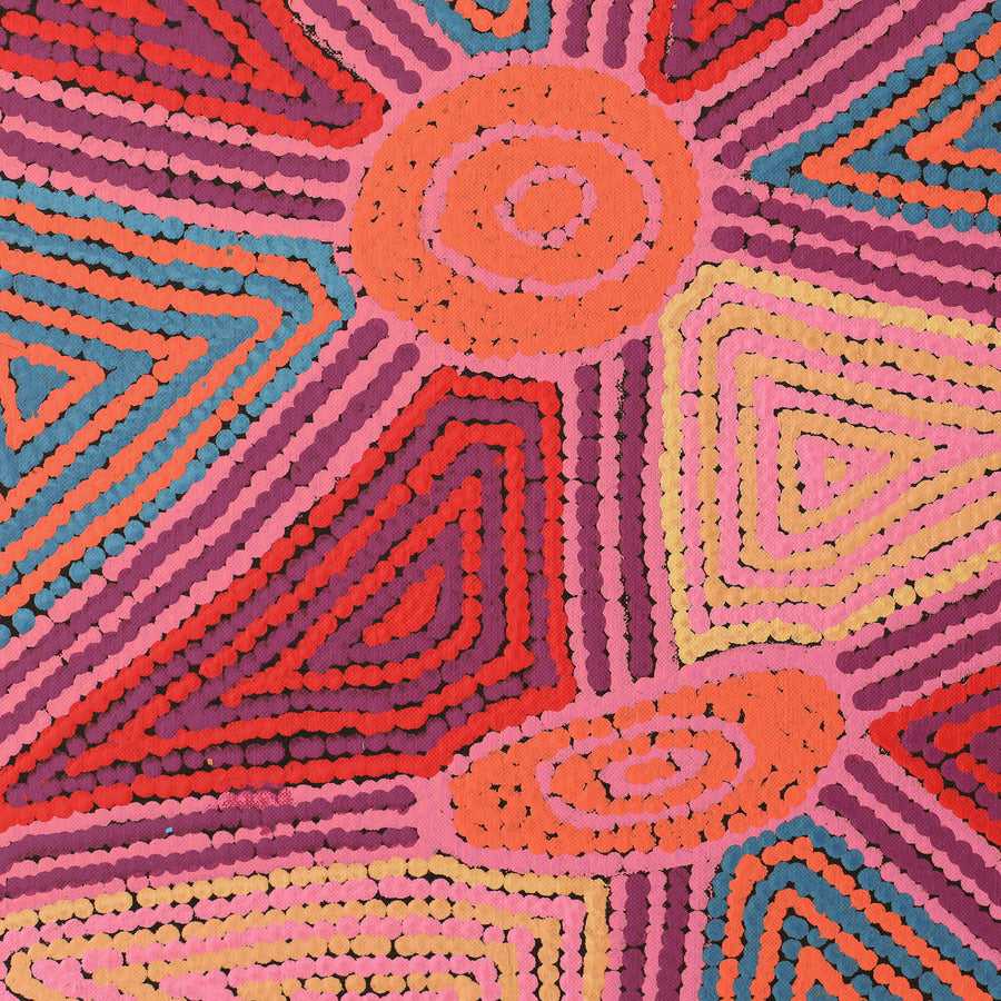 Aboriginal Artwork by Sabrina Nungarrayi Gibson, Yankirri Jukurrpa (Emu Dreaming) - Ngarlikurlangu, 91x91cm