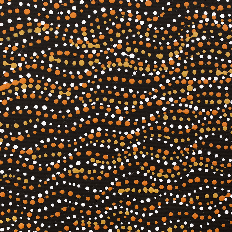 Aboriginal Artwork by Sabrina Nangala Robertson, Ngapa Jukurrpa (Water Dreaming) - Pirlinyarnu, 30x30cm