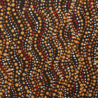 Aboriginal Artwork by Sabrina Nangala Robertson, Ngapa Jukurrpa (Water Dreaming) - Pirlinyarnu, 30x30cm