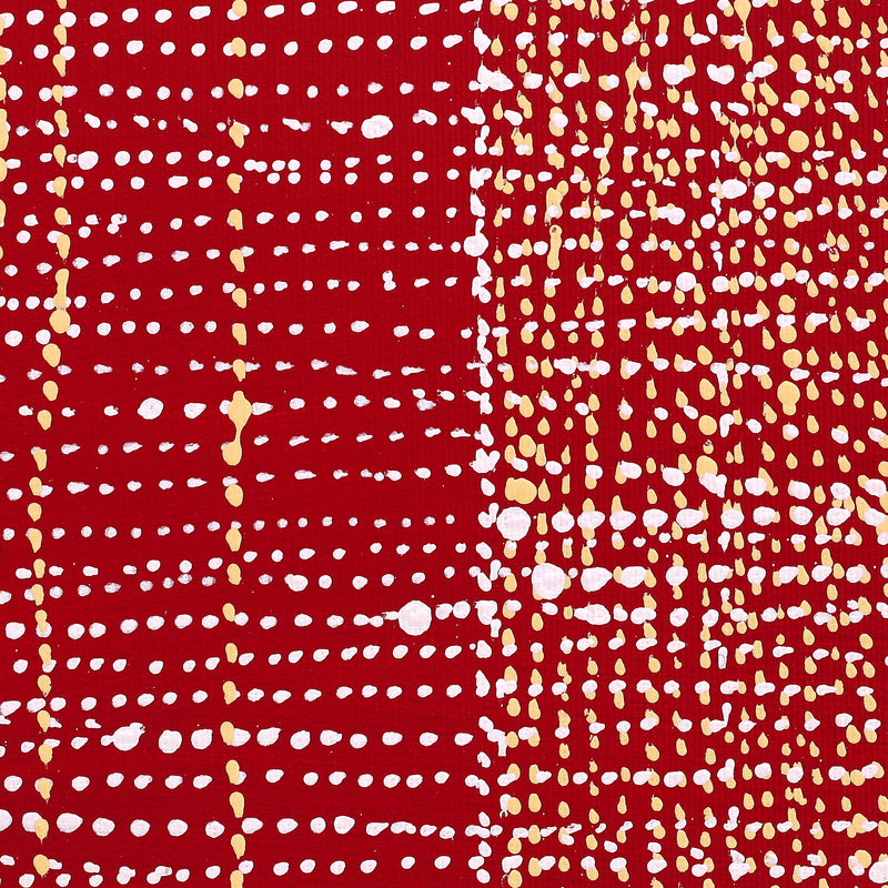Aboriginal Artwork by Sabrina Nangala Robertson, Ngapa Jukurrpa (Water Dreaming) - Pirlinyarnu, 30x30cm