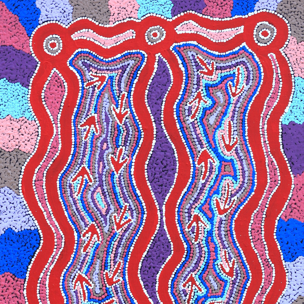 Aboriginal Artwork by Sabrina Nungarrayi Gibson, Yankirri Jukurrpa (Emu Dreaming) - Ngarlikurlangu, 76x30cm