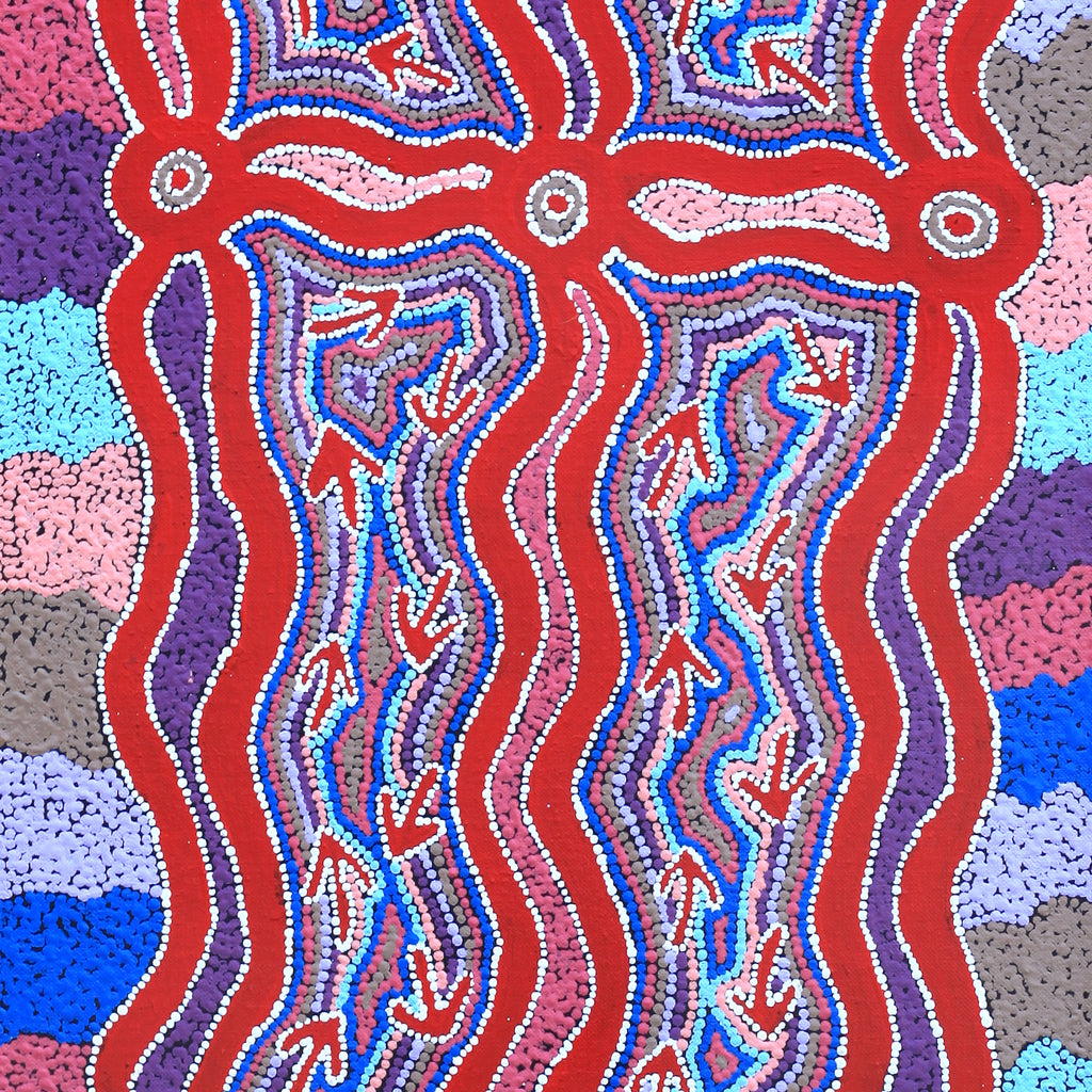 Aboriginal Artwork by Sabrina Nungarrayi Gibson, Yankirri Jukurrpa (Emu Dreaming) - Ngarlikurlangu, 76x30cm