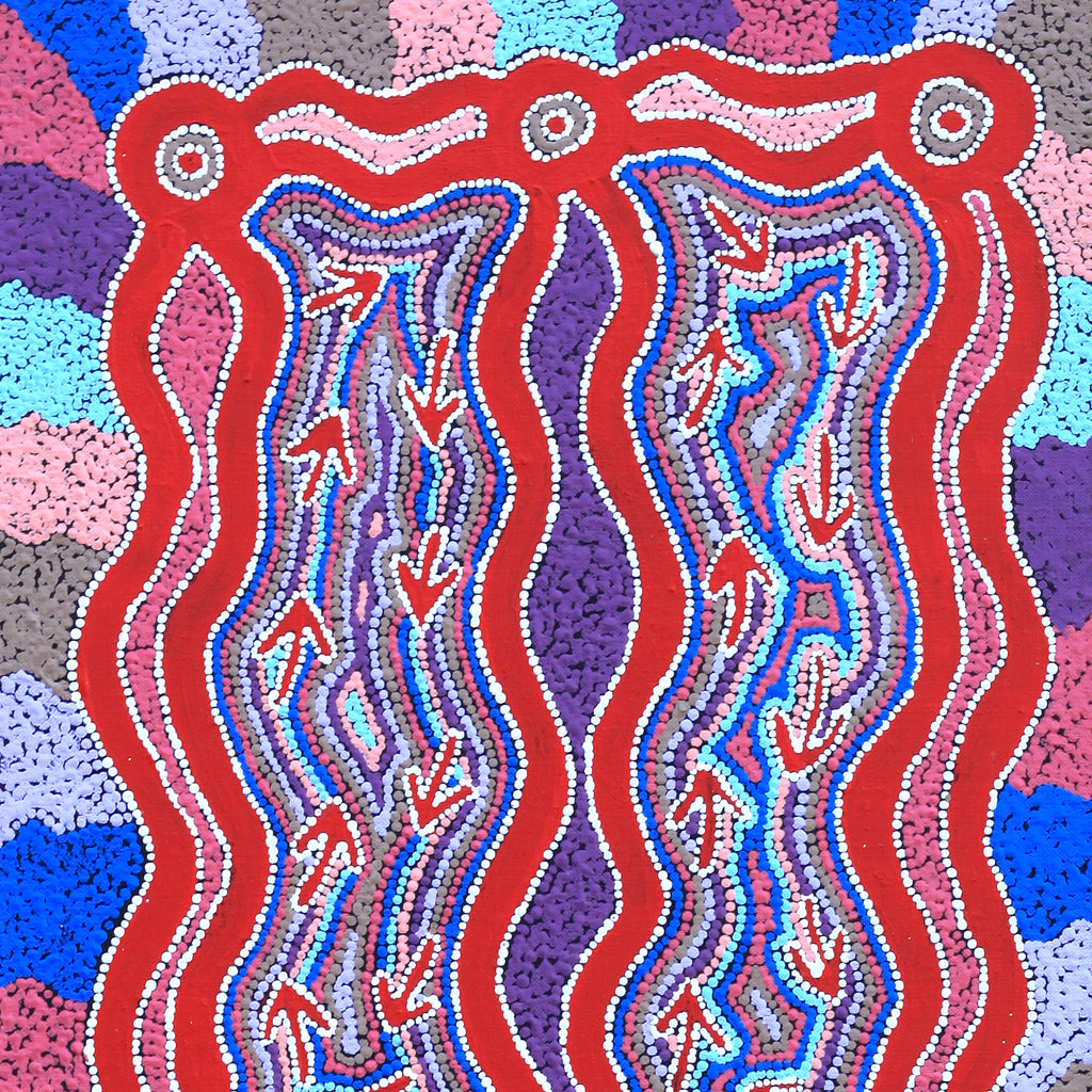 Aboriginal Art by Sabrina Nungarrayi Gibson, Yankirri Jukurrpa (Emu Dreaming) - Ngarlikurlangu, 76x30cm - ART ARK®