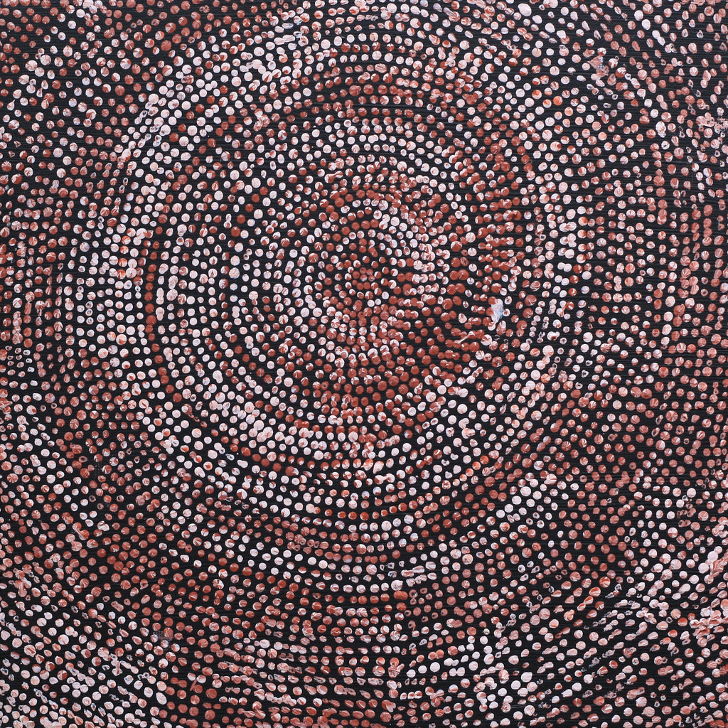 Aboriginal Artwork by Sarah Napurrurla Leo, Ngapa Jukurrpa (Water Dreaming), 30x30cm
