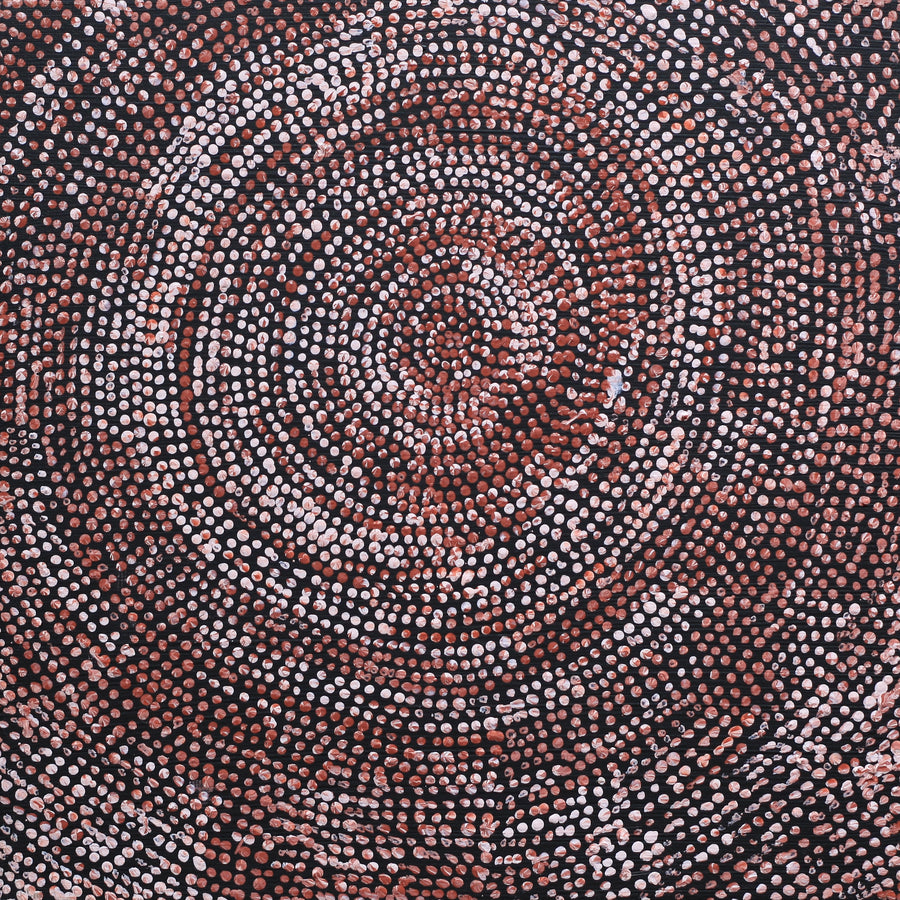 Aboriginal Artwork by Sarah Napurrurla Leo, Ngapa Jukurrpa (Water Dreaming), 30x30cm