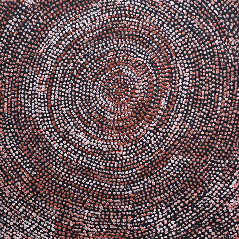 Aboriginal Artwork by Sarah Napurrurla Leo, Ngapa Jukurrpa (Water Dreaming), 30x30cm