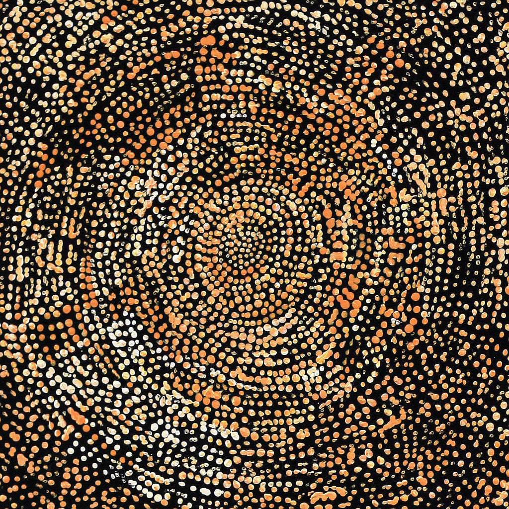 Aboriginal Artwork by Sarah Napurrurla Leo, Ngapa Jukurrpa (Water Dreaming), 30x30cm