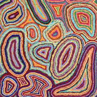 Aboriginal Artwork by Sarah Napaljarri Simms, Pikilyi Jukurrpa (Vaughan Springs Dreaming), 122x61cm