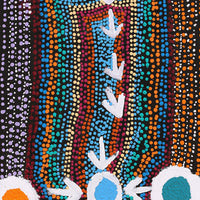 Aboriginal Artwork by Sheree Napurrurla Wayne, Lukarrara Jukurrpa (Desert Fringe-rush Seed Dreaming), 91x30cm