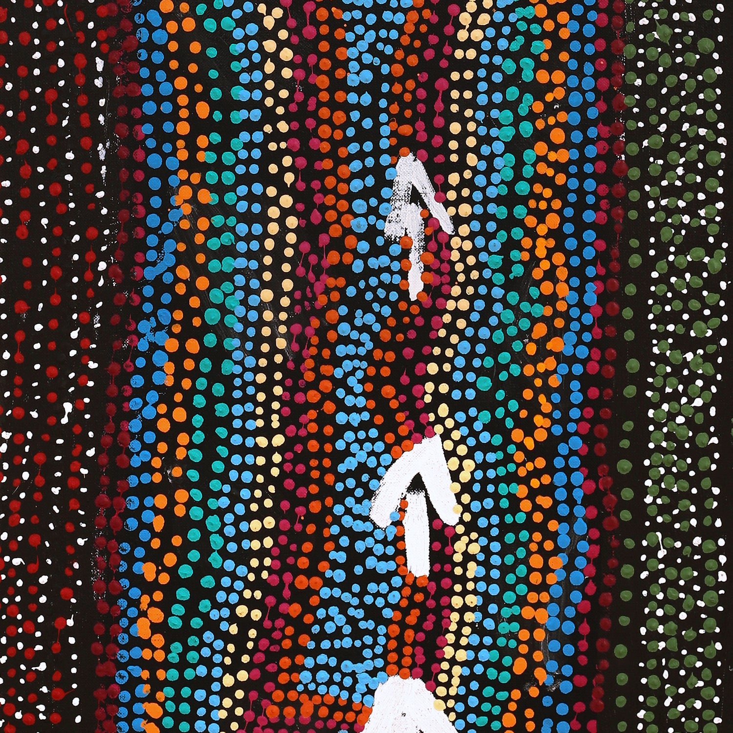 Painting 46x30cm Gloria Napangargi Gill Lukarrara Jukurrpa (Desert Fringe-rush Seed Dreaming) - Warlukurlangu