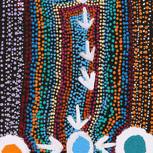 Aboriginal Art by Sheree Napurrurla Wayne, Lukarrara Jukurrpa (Desert Fringe-rush Seed Dreaming), 91x30cm - ART ARK®