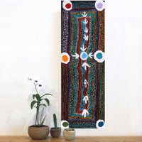 Aboriginal Artwork by Sheree Napurrurla Wayne, Lukarrara Jukurrpa (Desert Fringe-rush Seed Dreaming), 91x30cm