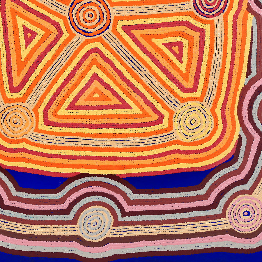 Aboriginal Artwork by Sabrina Nungarrayi Gibson, Yankirri Jukurrpa (Emu Dreaming) - Ngarlikurlangu, 122x107cm