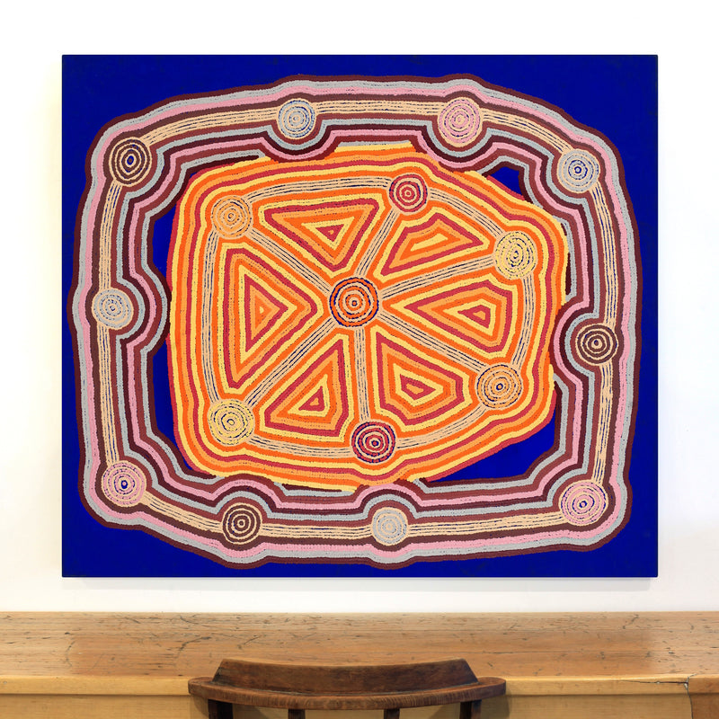 Aboriginal Artwork by Sabrina Nungarrayi Gibson, Yankirri Jukurrpa (Emu Dreaming) - Ngarlikurlangu, 122x107cm