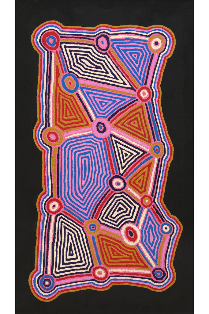 Aboriginal Artwork by Sabrina Nungarrayi Gibson, Yankirri Jukurrpa (Emu Dreaming) - Ngarlikurlangu, 107x61cm
