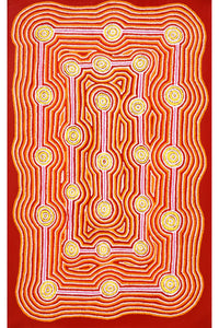Aboriginal Artwork by Sabrina Nungarrayi Gibson, Yankirri Jukurrpa (Emu Dreaming) - Ngarlikurlangu, 122x76cm