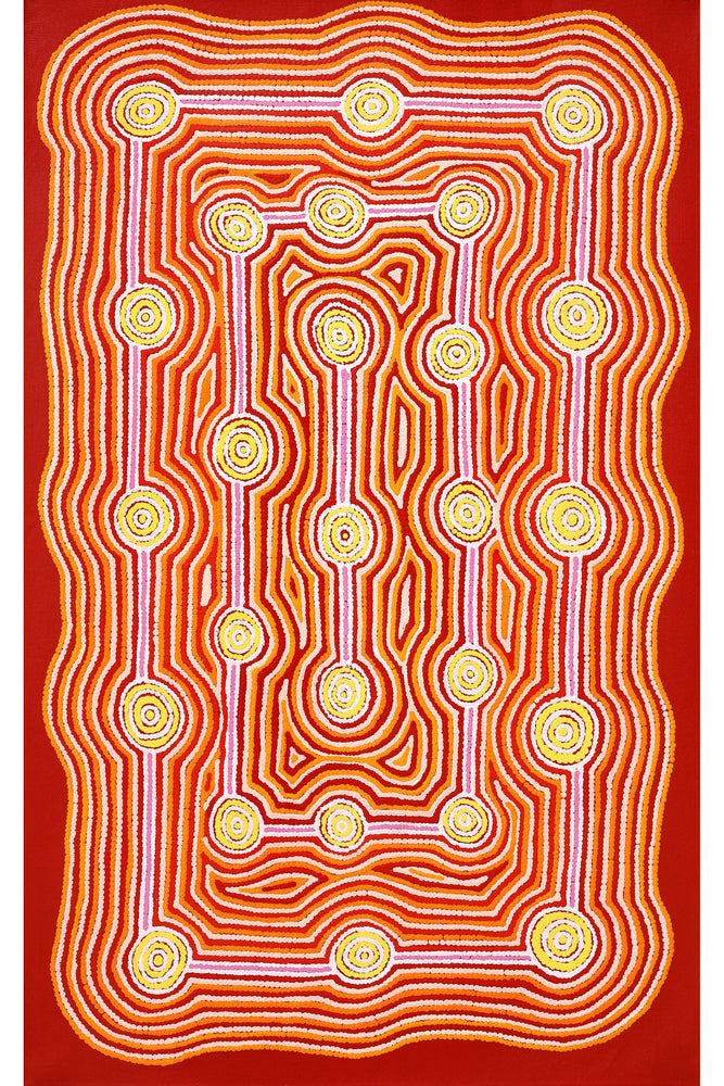 Aboriginal Artwork by Sabrina Nungarrayi Gibson, Yankirri Jukurrpa (Emu Dreaming) - Ngarlikurlangu, 122x76cm